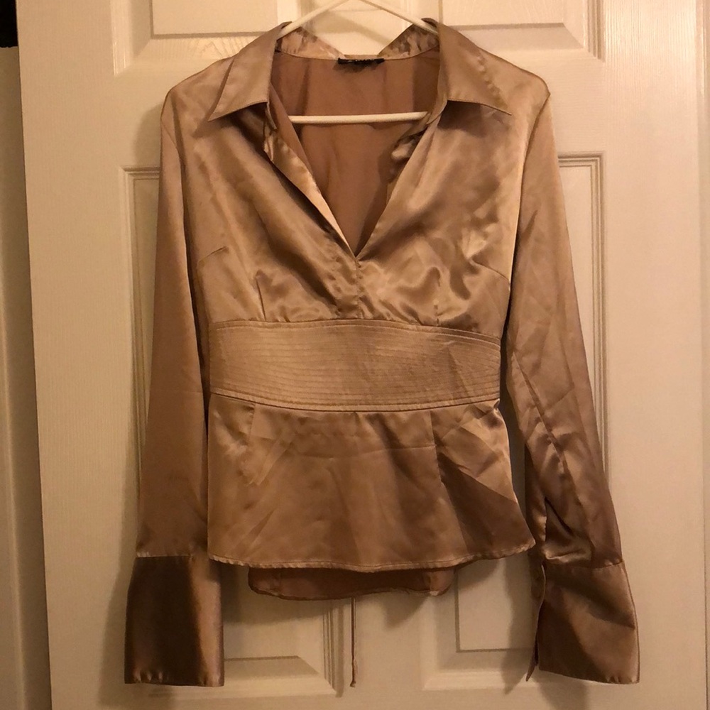 Gold satin 80s top